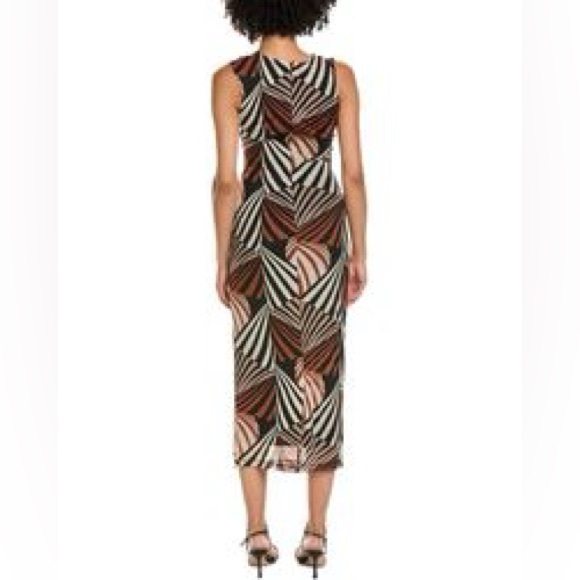 Taylor Mesh‎ Overlay Black Orange Tan Dress Safari Zebra Print Geometric Dress - Picture 7 of 7
